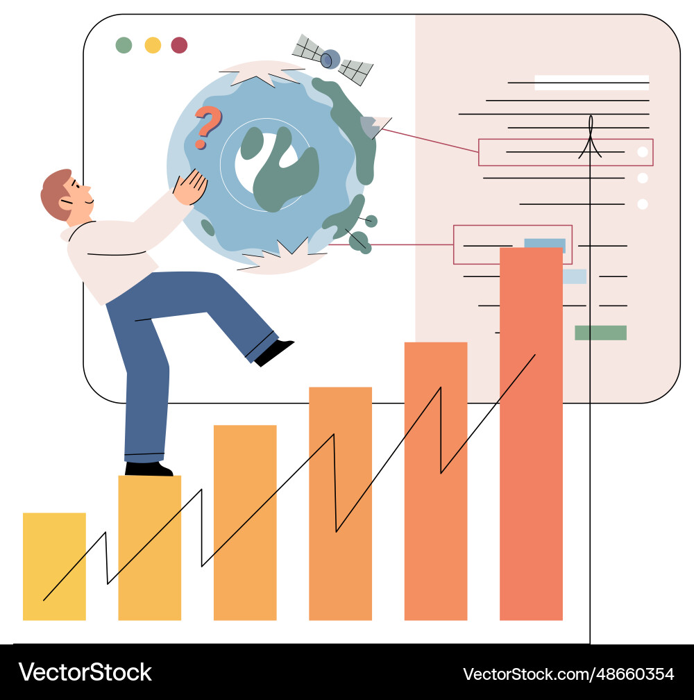 Scientist conducts research to study planet Scientist conducts research to study planet vector image
