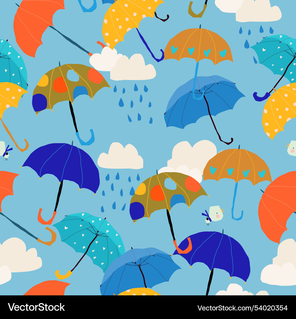 Seamless pattern with colorful umbrellas Vector Image