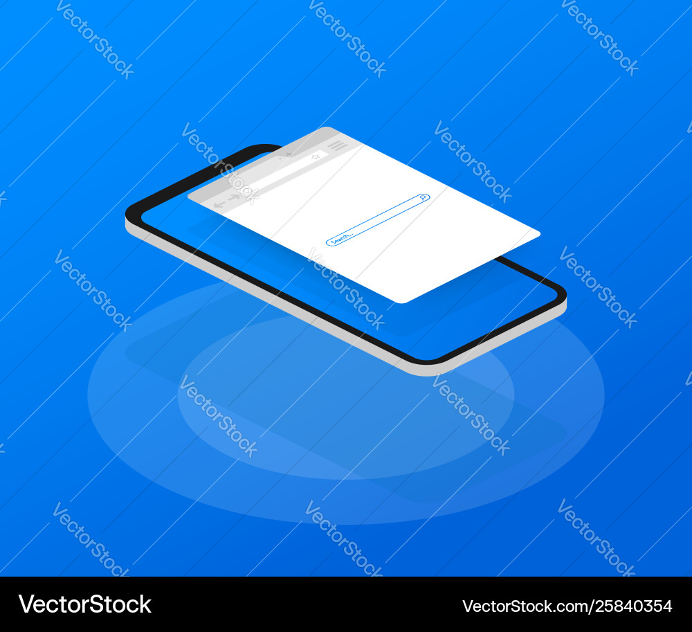 Simple browser window on blue background Simple browser window on blue background vector image