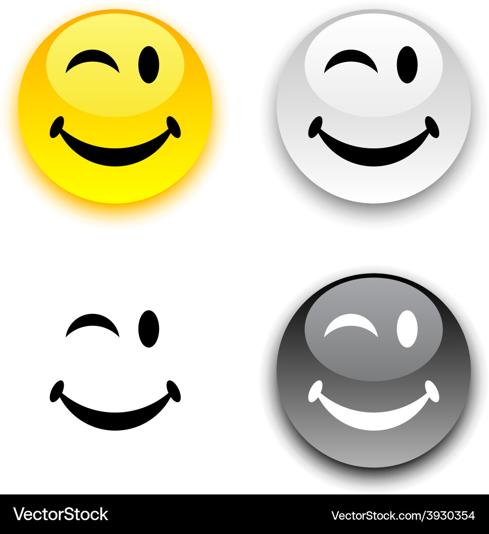 Smiley button Royalty Free Vector Image - VectorStock