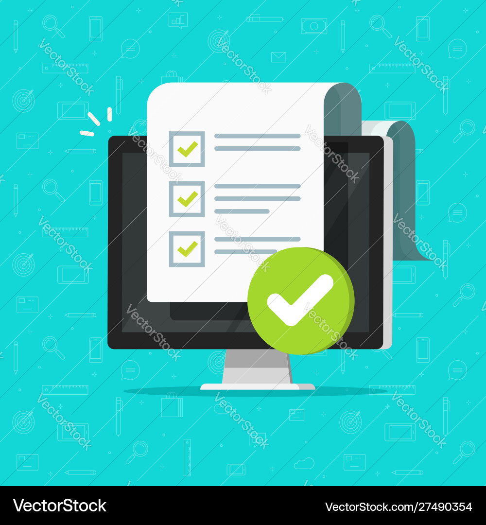 Task Completion Checklist Form vector image