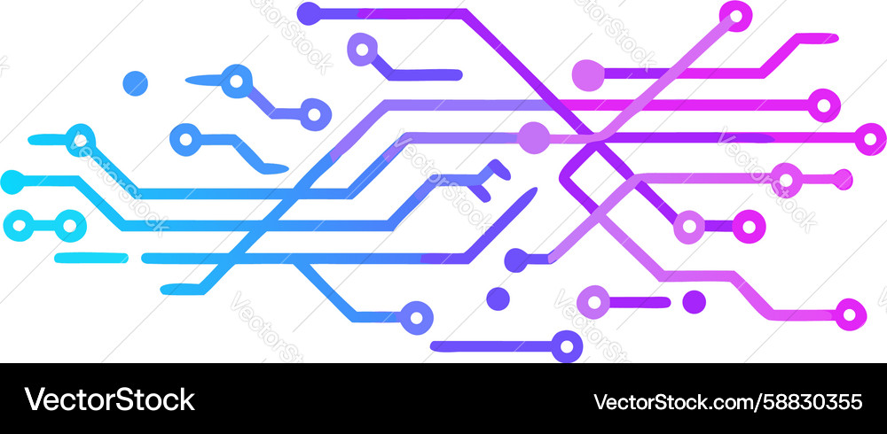 Abstract glowing circuit lines digital network Vector Image