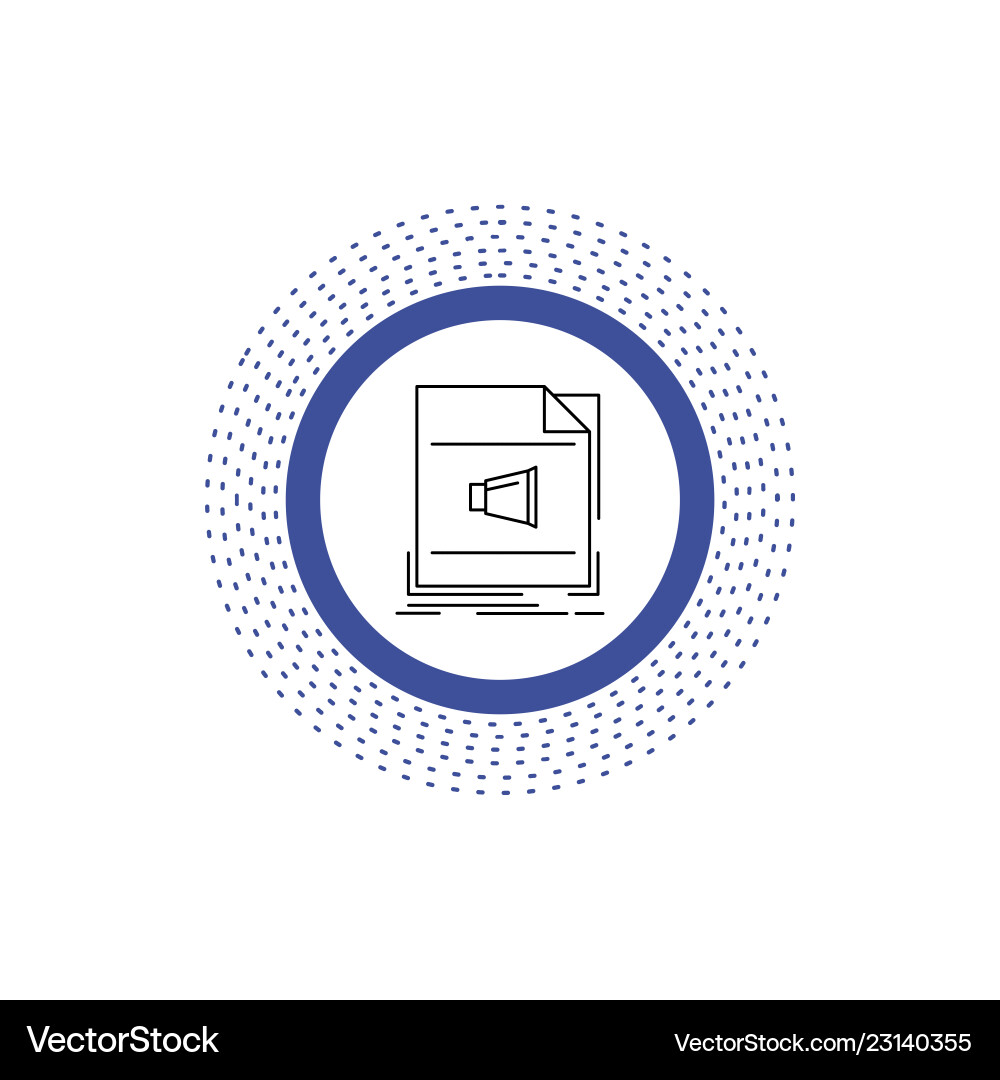 Audio file format music sound line icon isolated Audio file format music sound line icon isolated vector image