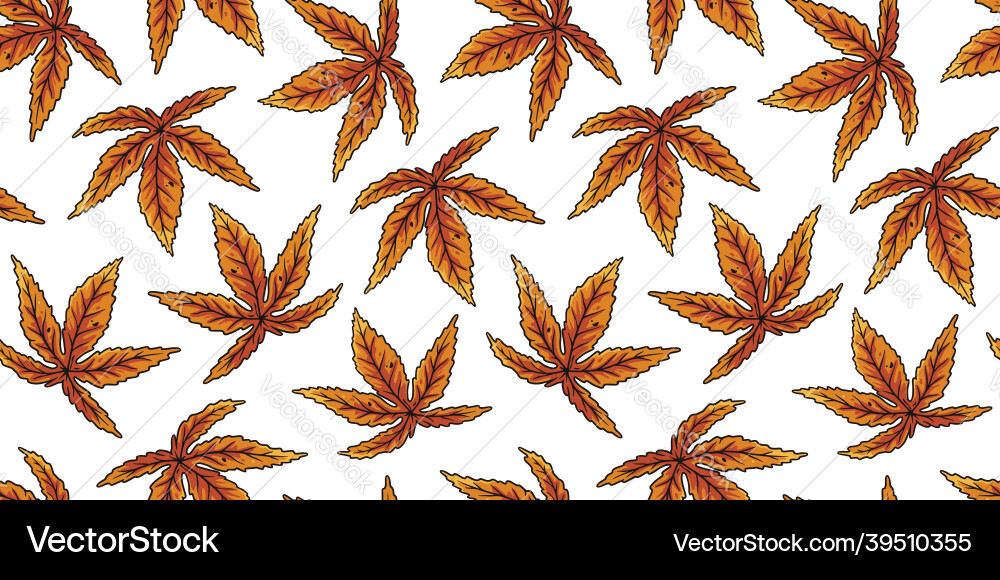 Autumn seamless pattern with leafs for design Vector Image