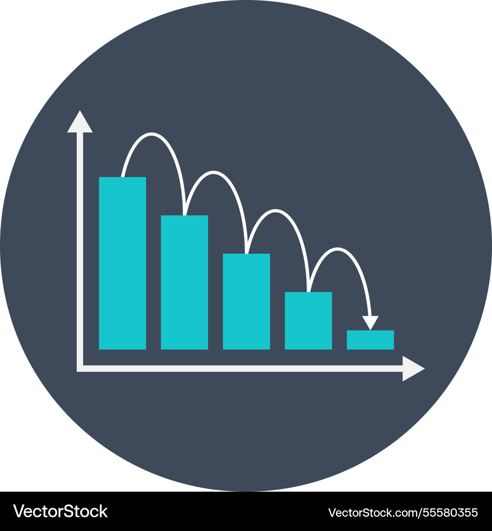 Business chart flat web icon Royalty Free Vector Image