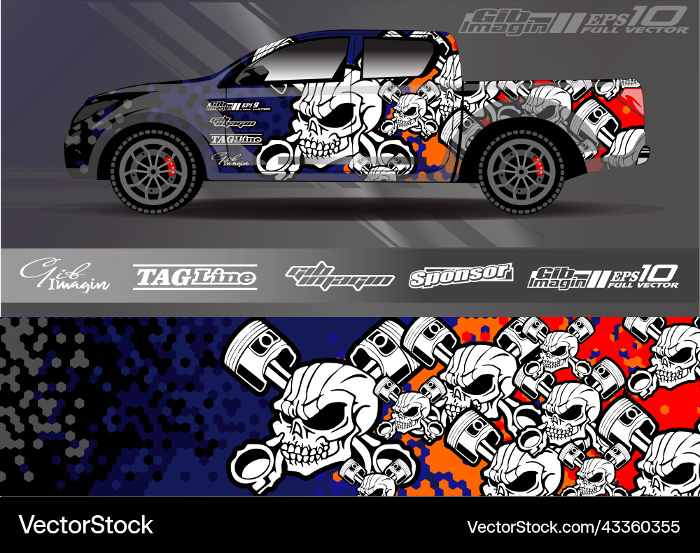 Car wrap graphic racing abstract background Car wrap graphic racing abstract background vector image