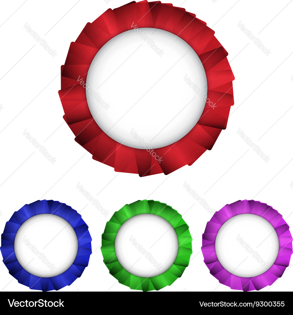 Chest round button with red ribbon Royalty Free Vector Image