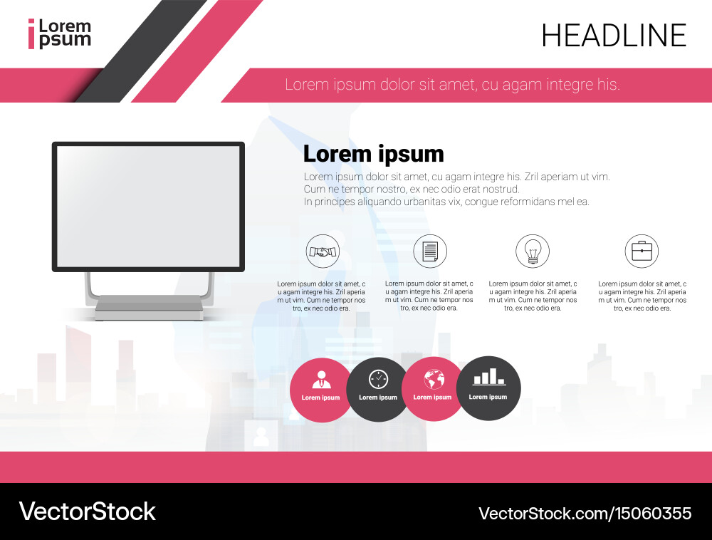 Computer data set infographic copy space colorful vector image