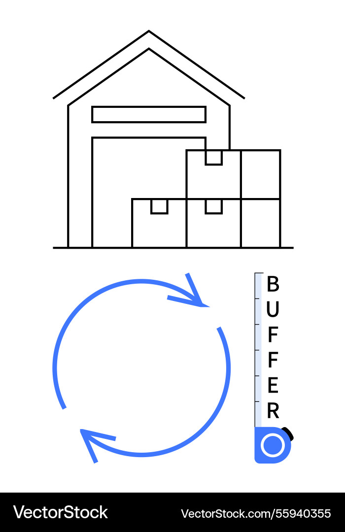 Efficient inventory management with buffer stock Efficient inventory management with buffer stock vector image
