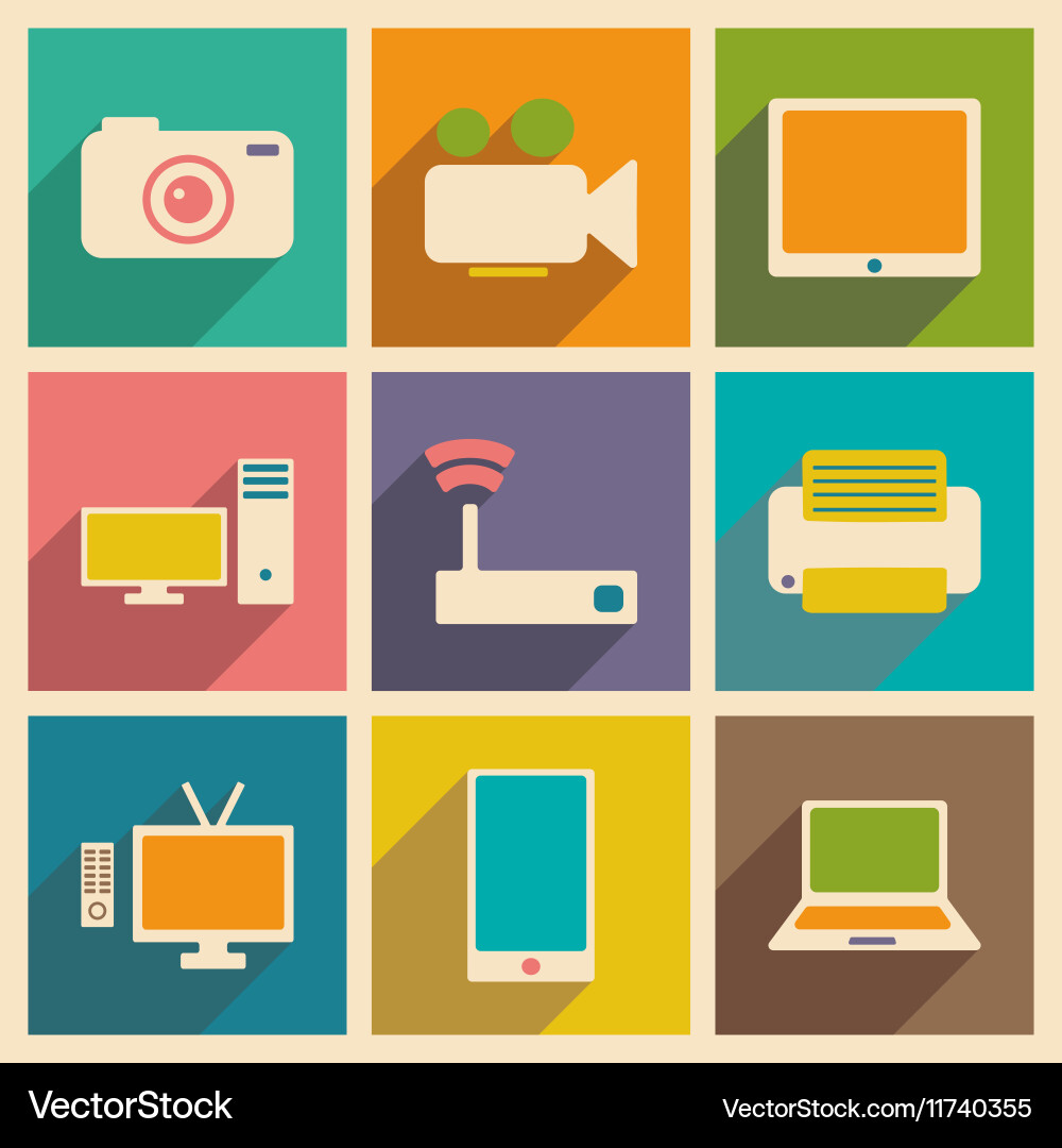 Flat with shadow concept and mobile application vector image