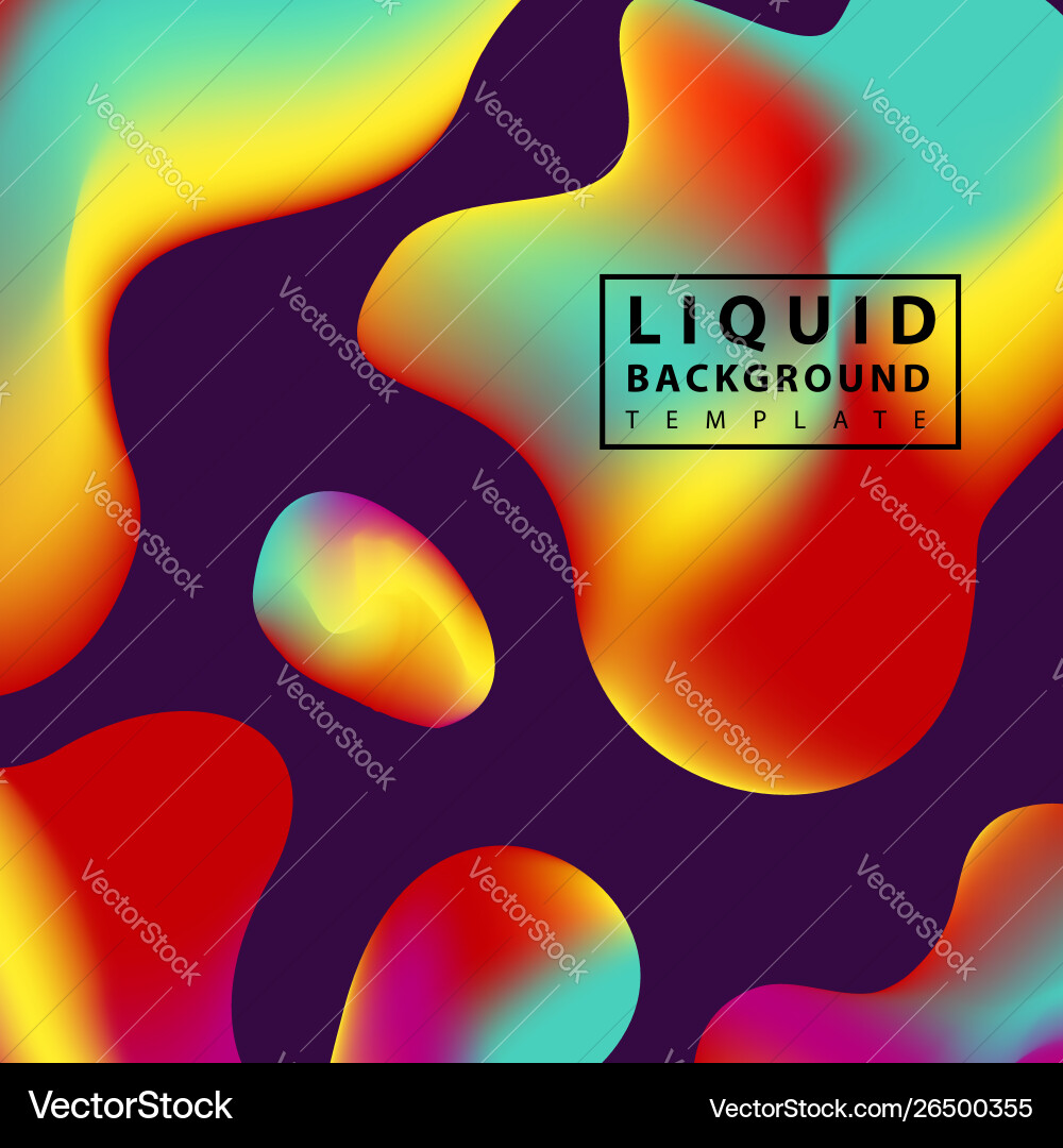 Fluid abstract background colorful liquid shape Vector Image