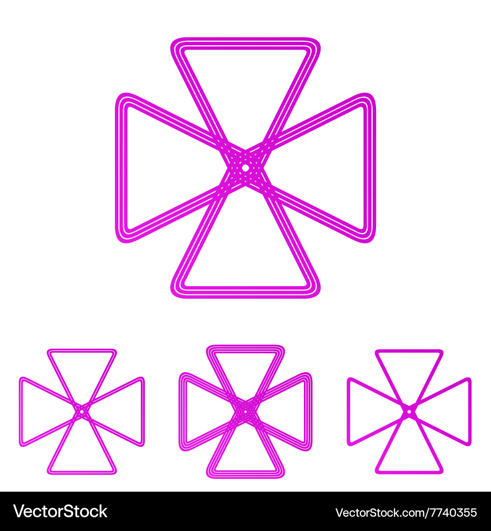 Magenta line loop logo design set vector image