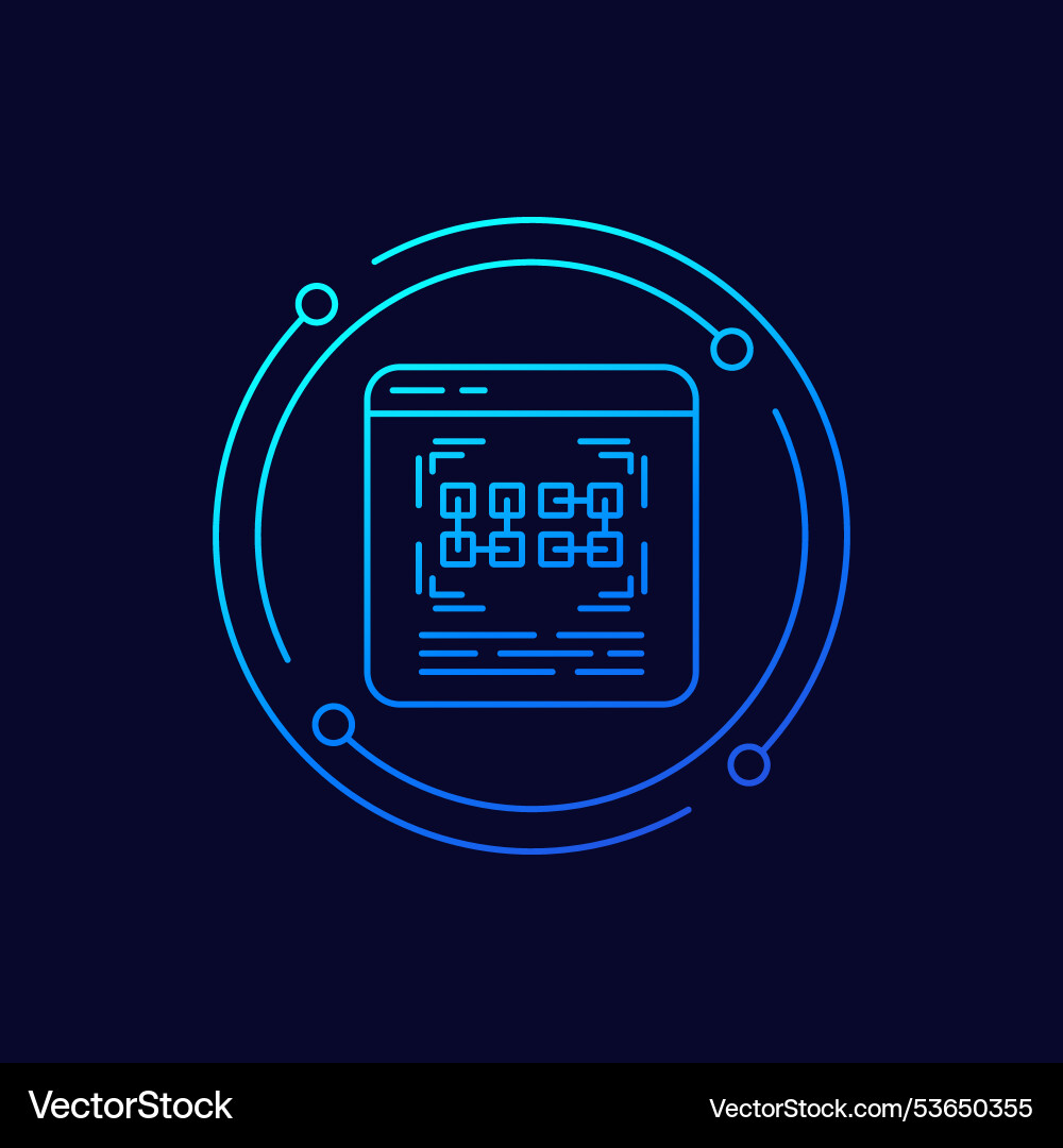 Pattern recognition software icon linear design vector image