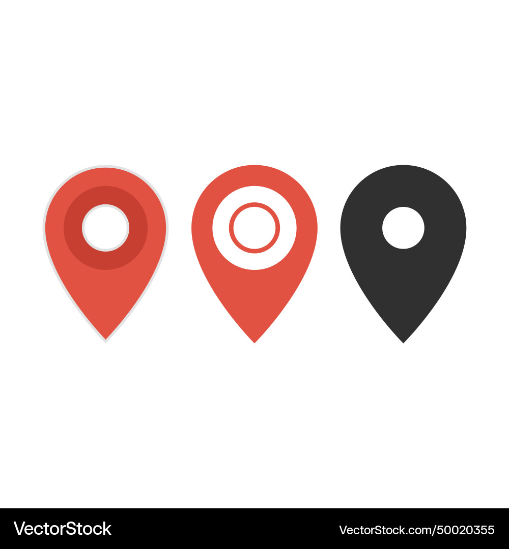 Pin map navigation icons set location Pin map navigation icons set location vector image