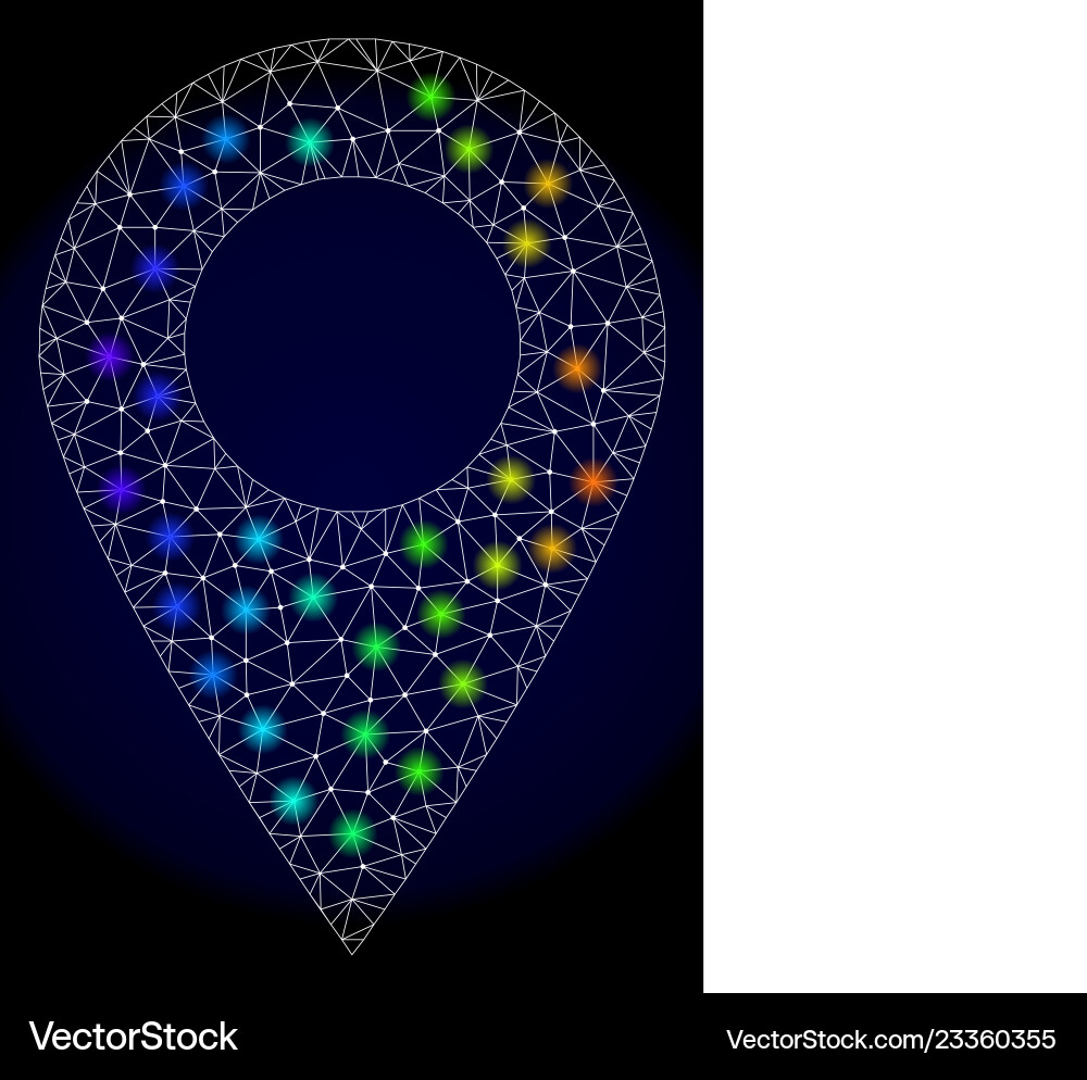Polygonal network mesh local place with colorful Polygonal network mesh local place with colorful vector image