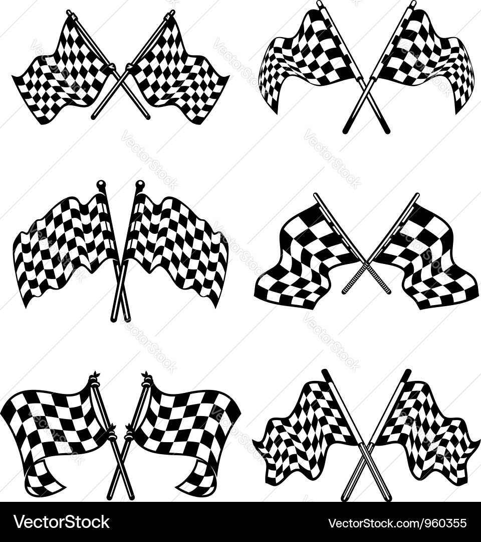 Racing Checkered Flags Set vector image