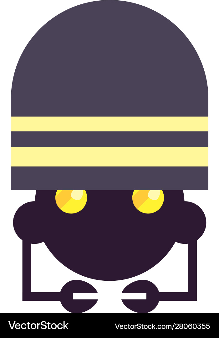 Robot with two hands flat style icon vector image