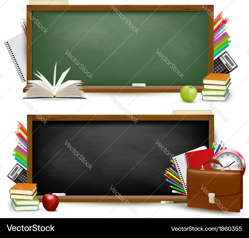 Schulbedarf Banner Vektorbild