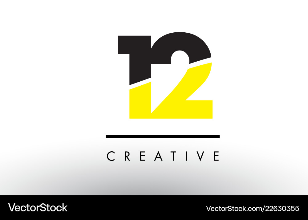 Schwarze und gelbe Nummer Logo Konzept Vektorbild