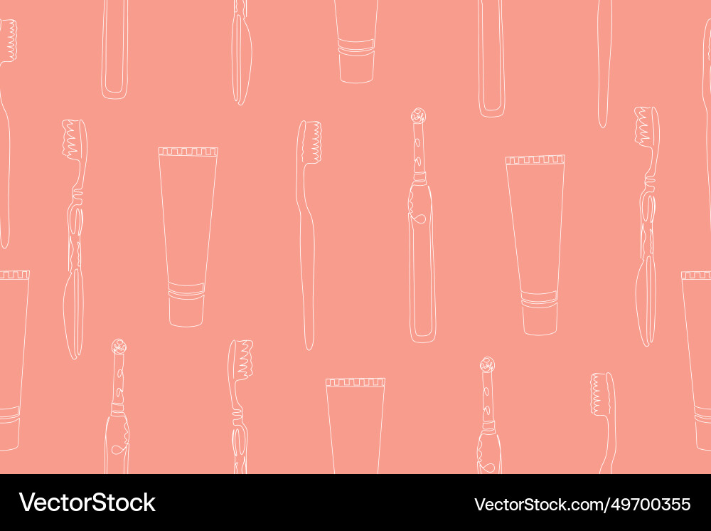 Seamless pattern of toothbrushes and toothpaste Vector Image