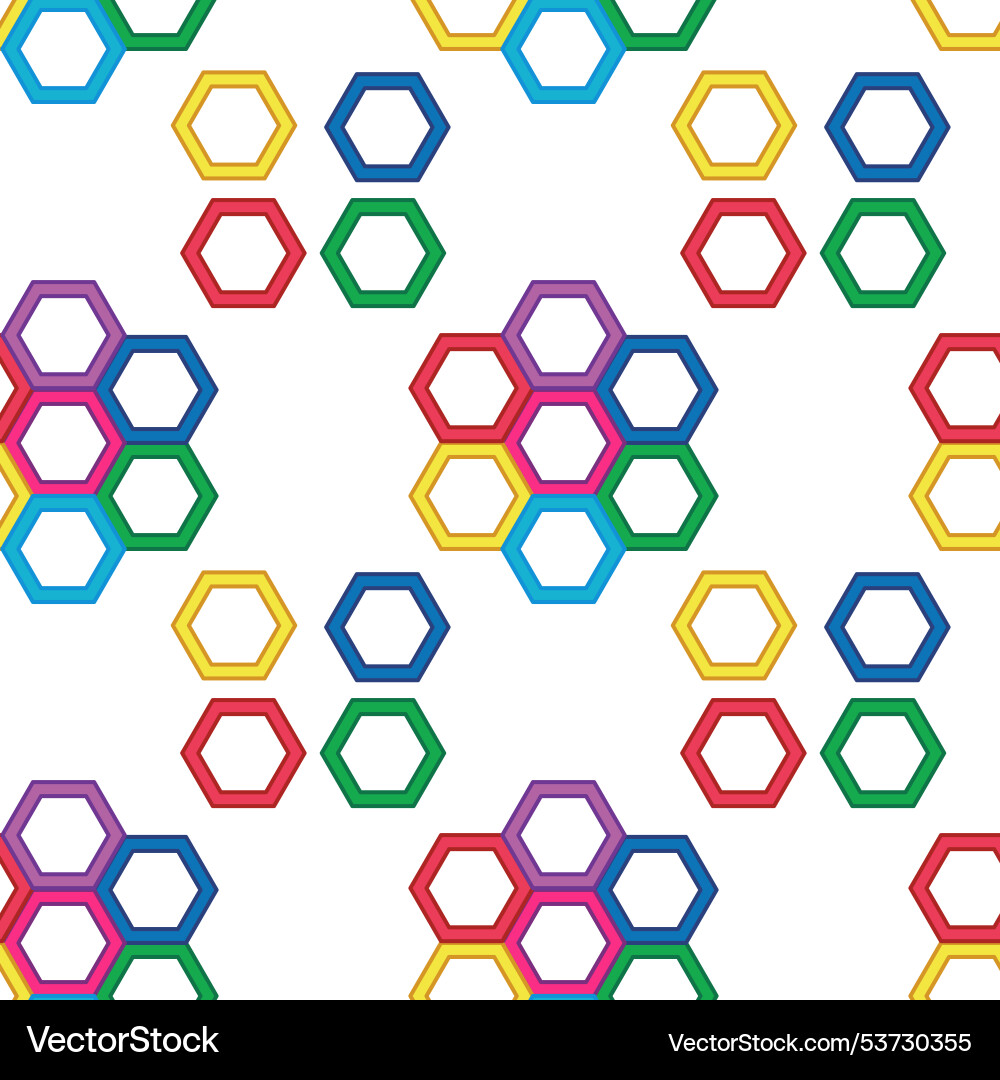 Seamless pattern with colorful hexagonal shapes Vector Image