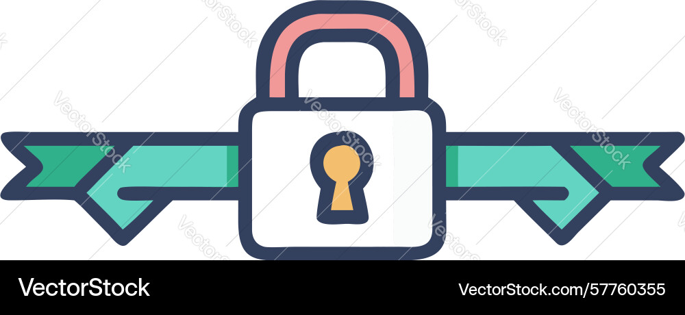 Secure ribbon design icon generative ai Vector Image