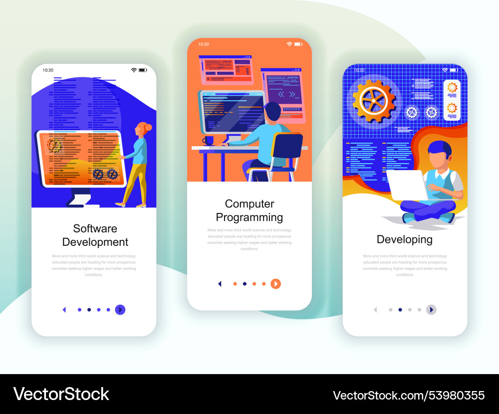 Set of onboarding screens user interface kit Vector Image