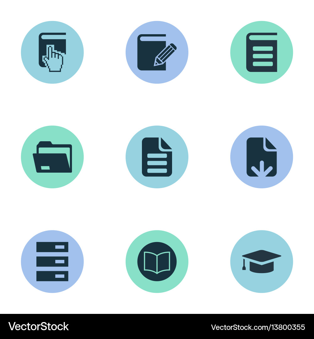 Set of simple knowledge icons vector image