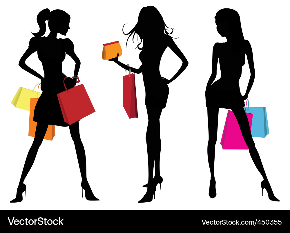 Stilvolle Frau Silhouette Vektorbild