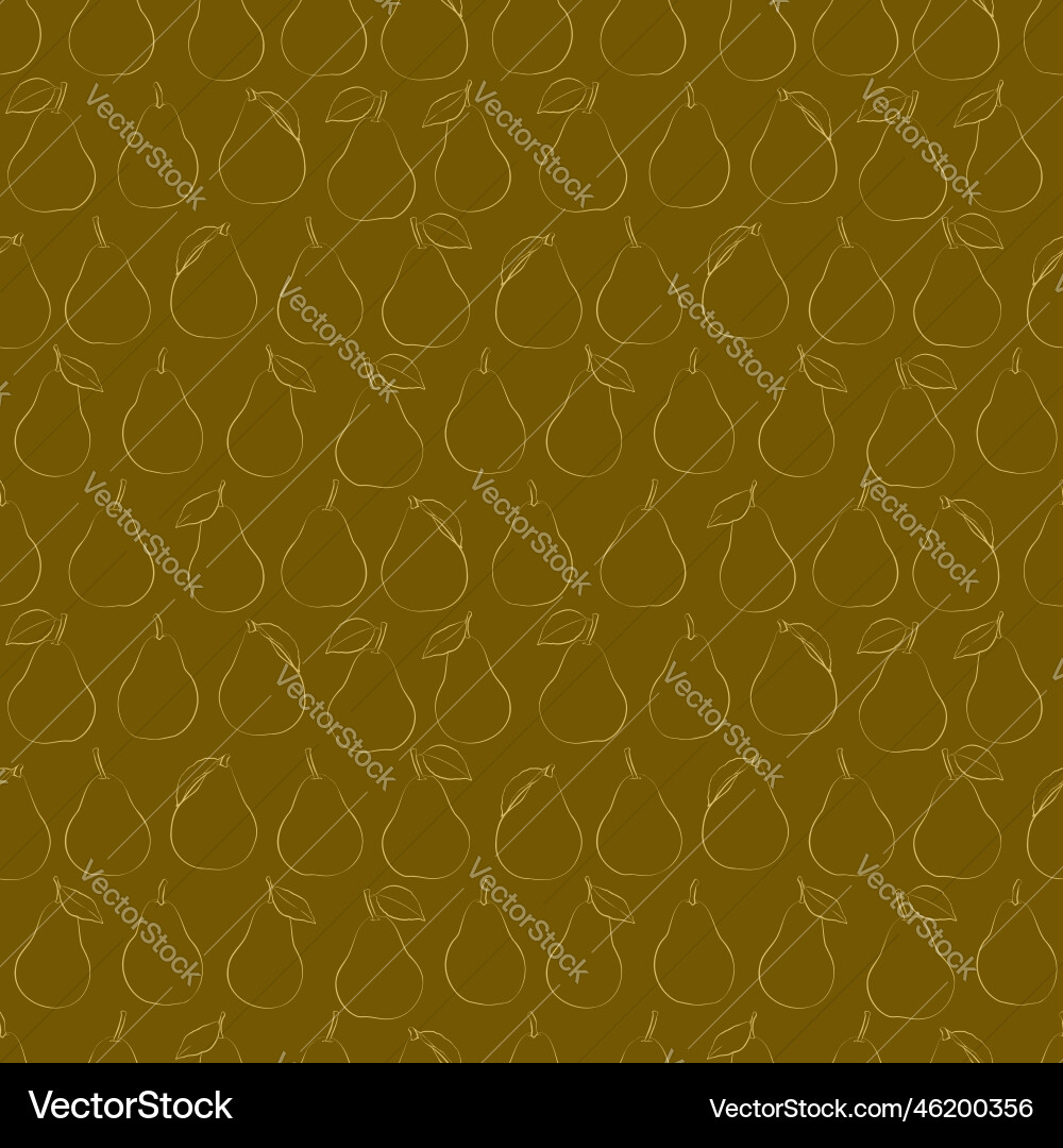A set of seamless patterns pears line drawing Vector Image