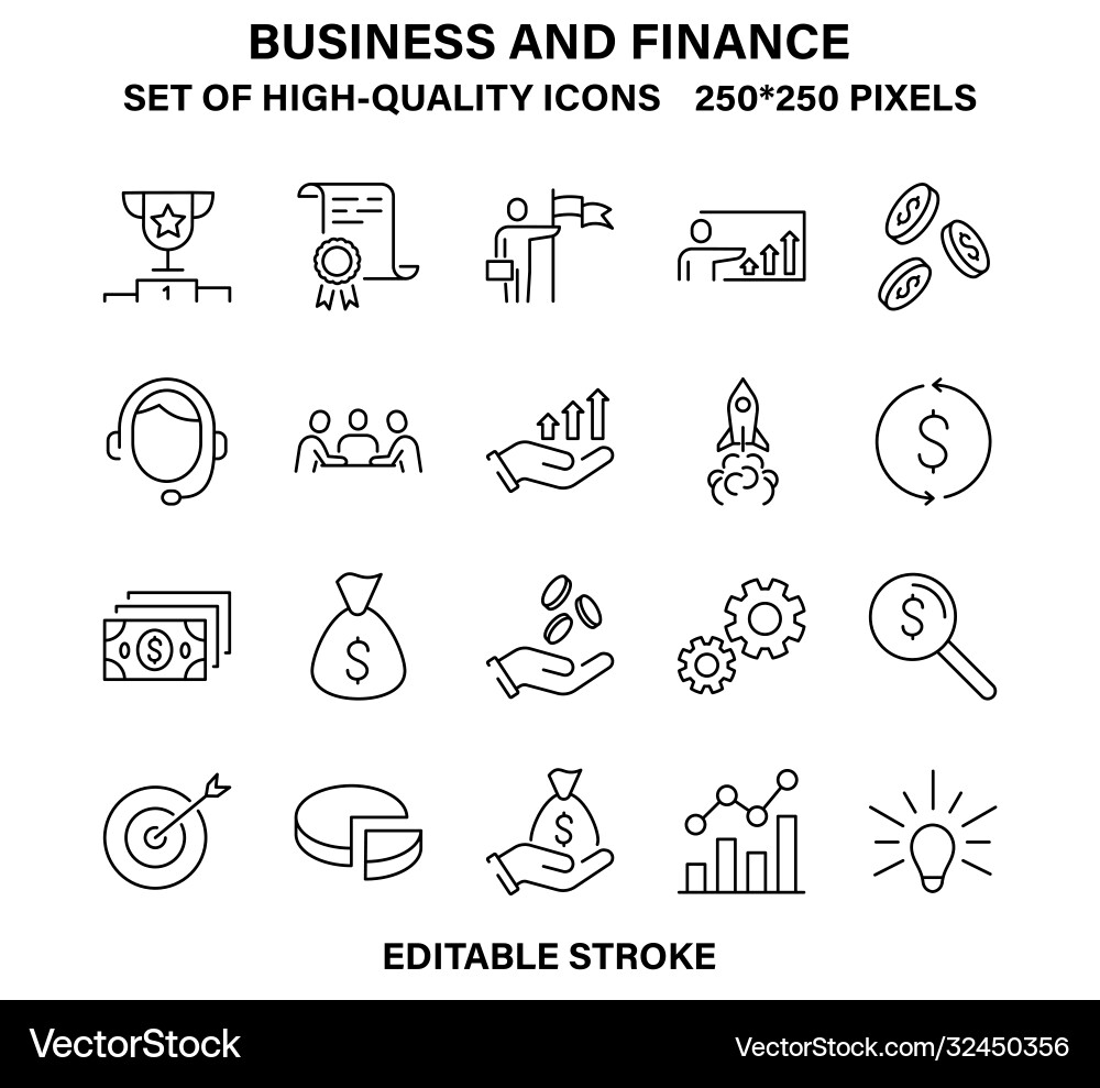 A set simple but high-quality linear icons A set simple but high-quality linear icons vector image