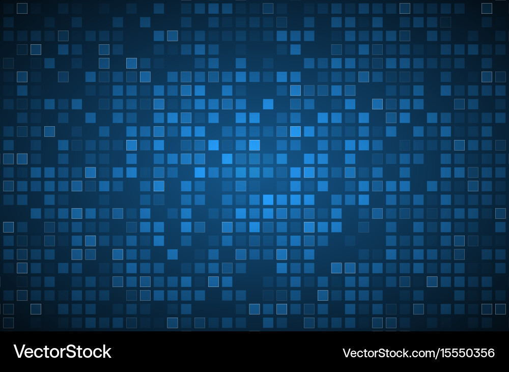 Blue abstract background with transparent squares vector image