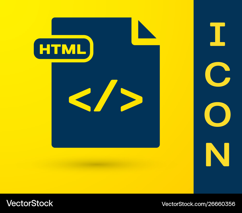 Blue html file document download button icon Blue html file document download button icon vector image
