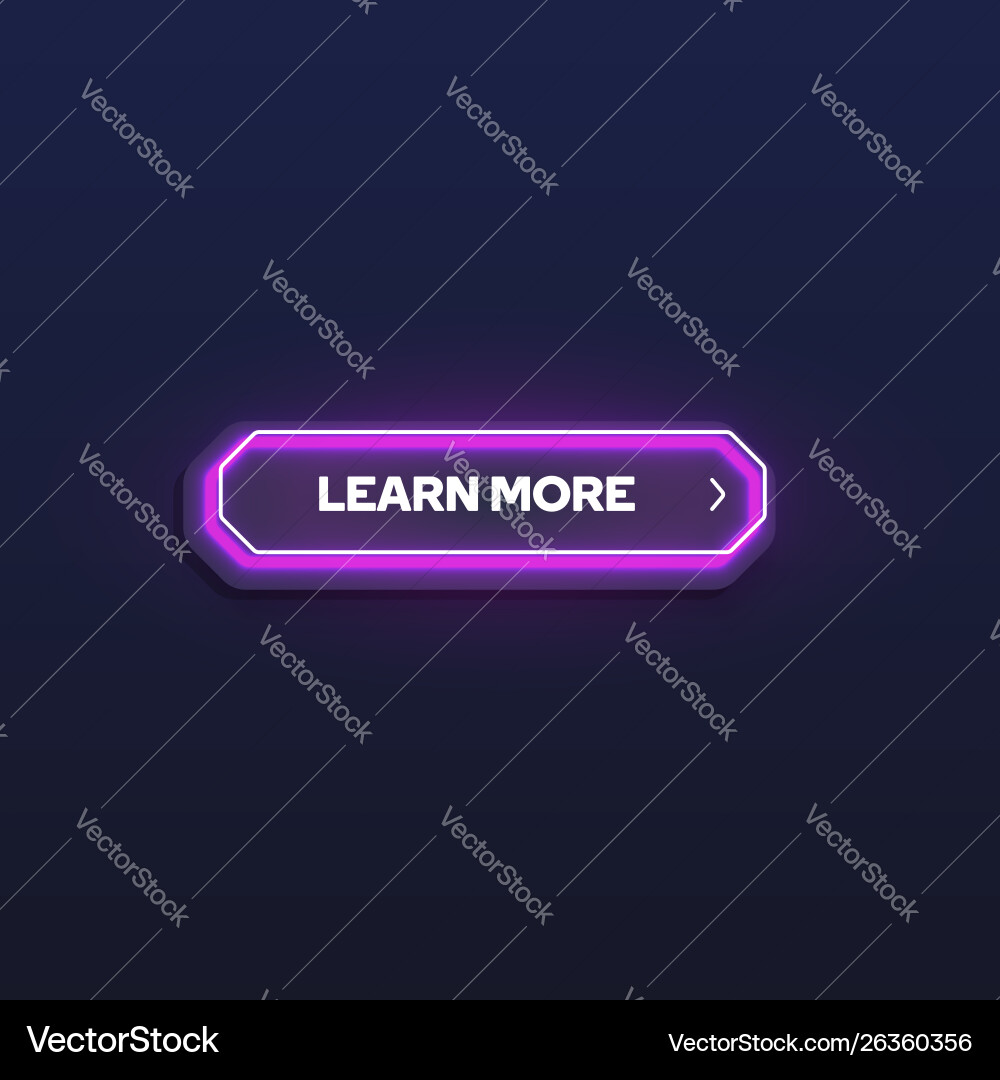 Colorful shining neon button Colorful shining neon button vector image
