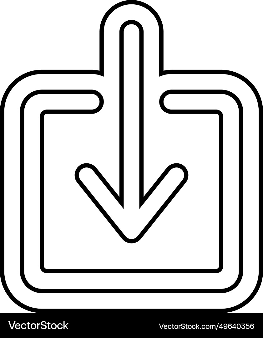 Down arrow data loading line icon Down arrow data loading line icon vector image