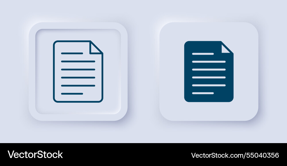 Filled and outline file document icon isolated vector image