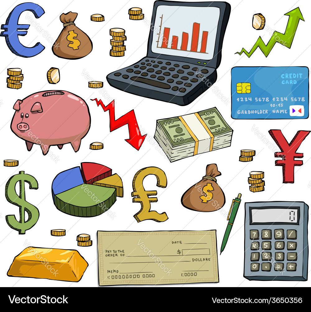 Financial set Royalty Free Vector Image - VectorStock