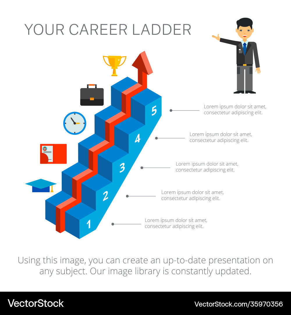 Five step chart slide template Royalty Free Vector Image