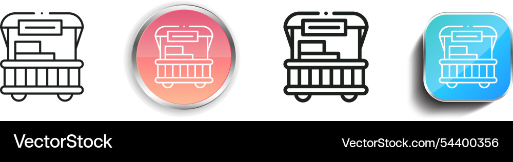 Food cart icon thin linear regular and button Vector Image