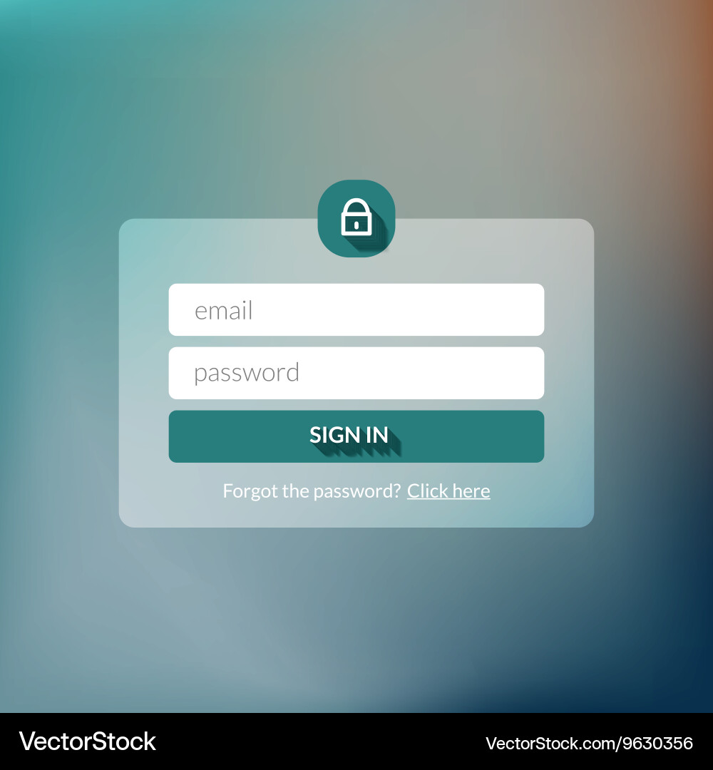 Login Form Interface - Web Application vector image
