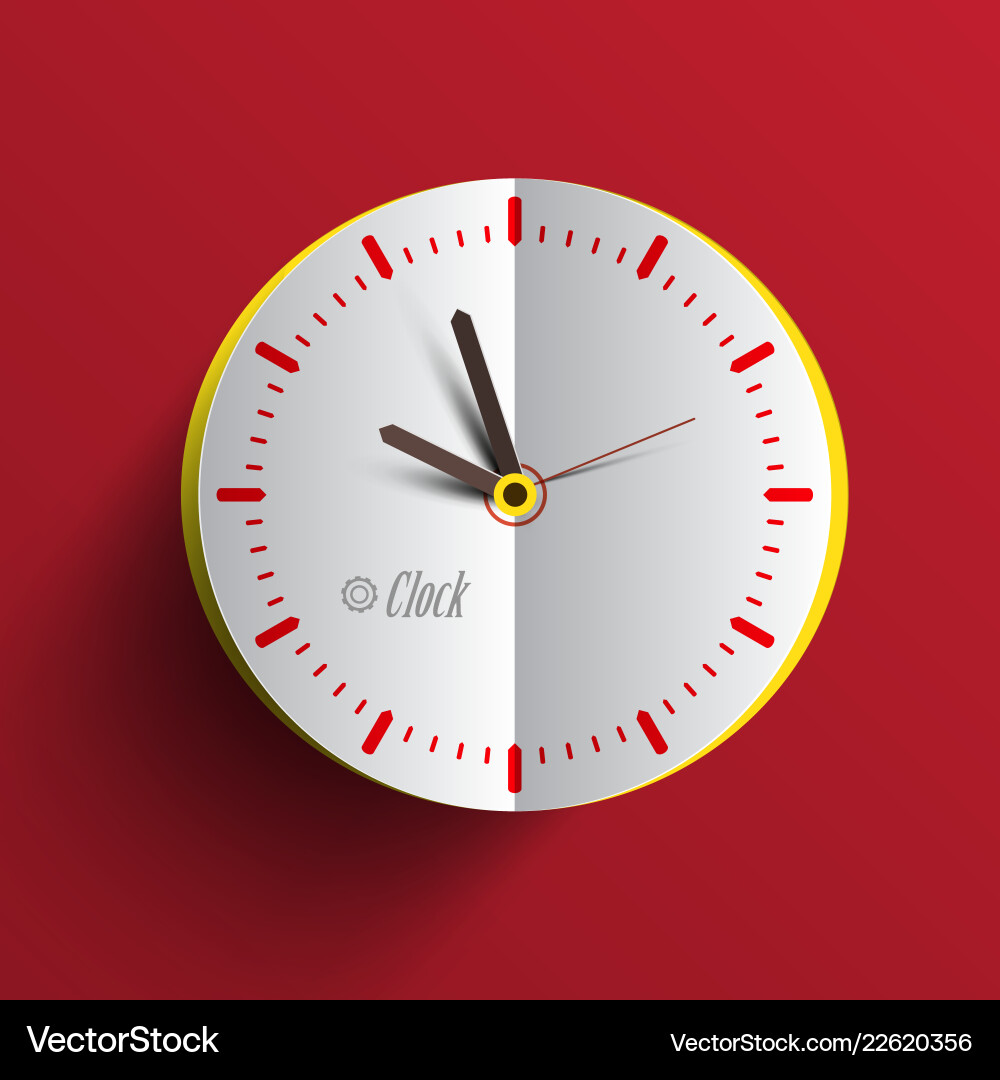 Paper clock face analog time symbol Vector Image
