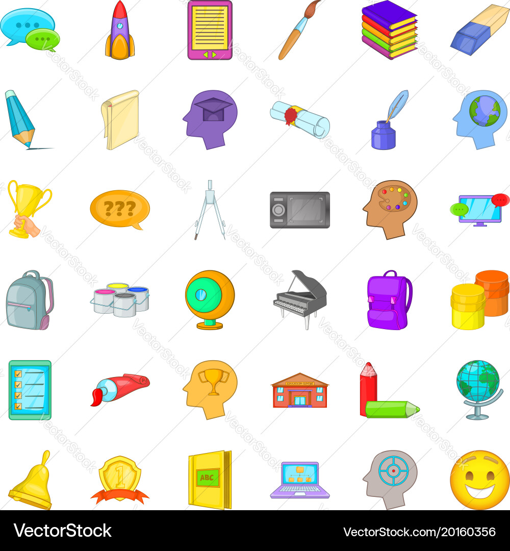 Quick access icons set cartoon style Vector Image