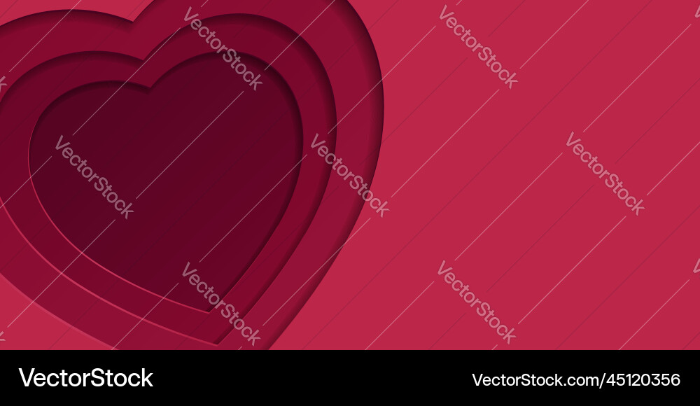 Red paper cut out heart shape pattern layers Red paper cut out heart shape pattern layers vector image