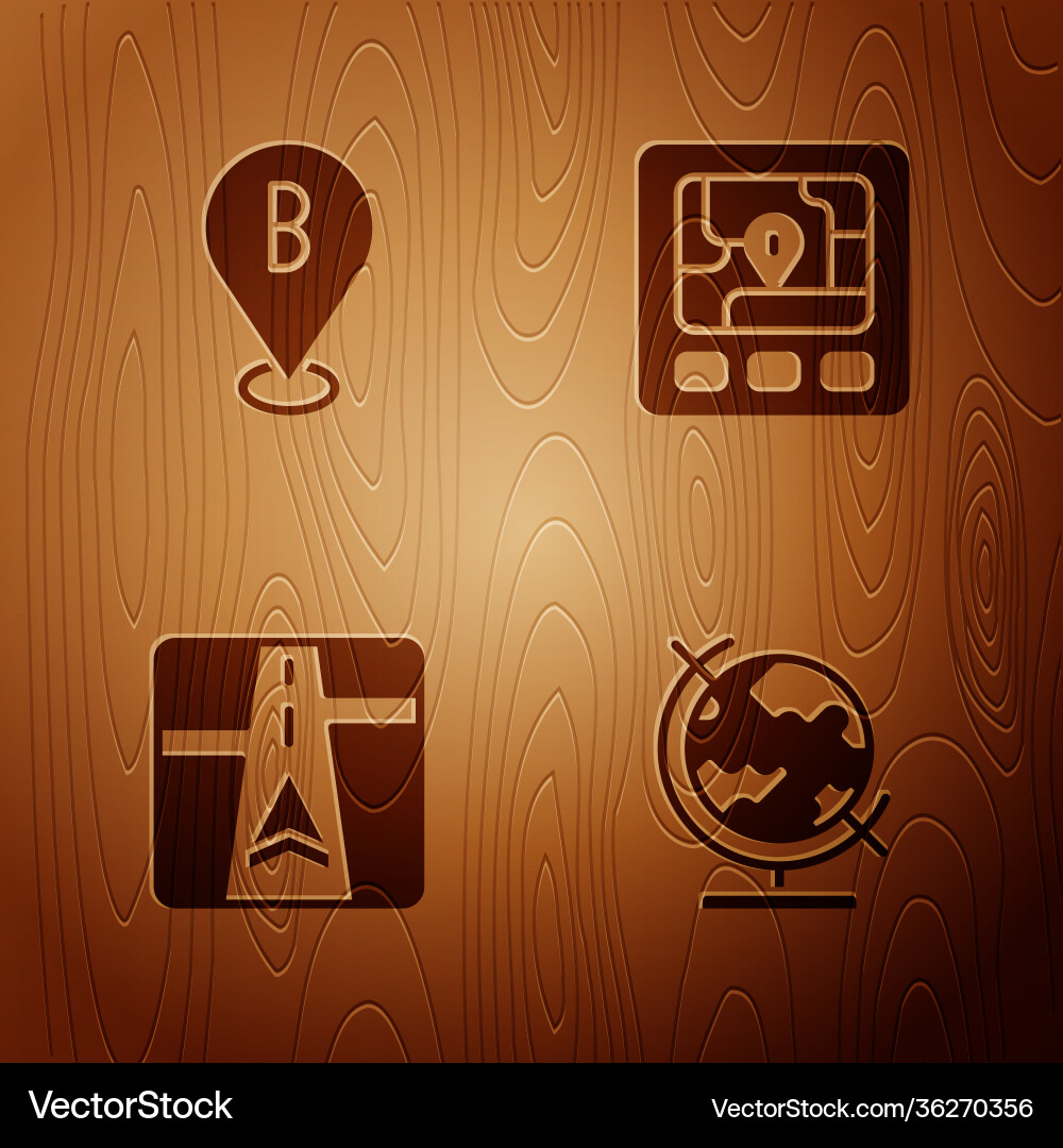 Set earth globe location gps device with map Set earth globe location gps device with map vector image
