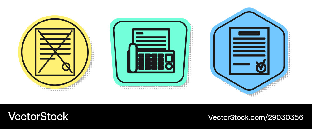 Set line delete file document fax machine Set line delete file document fax machine vector image