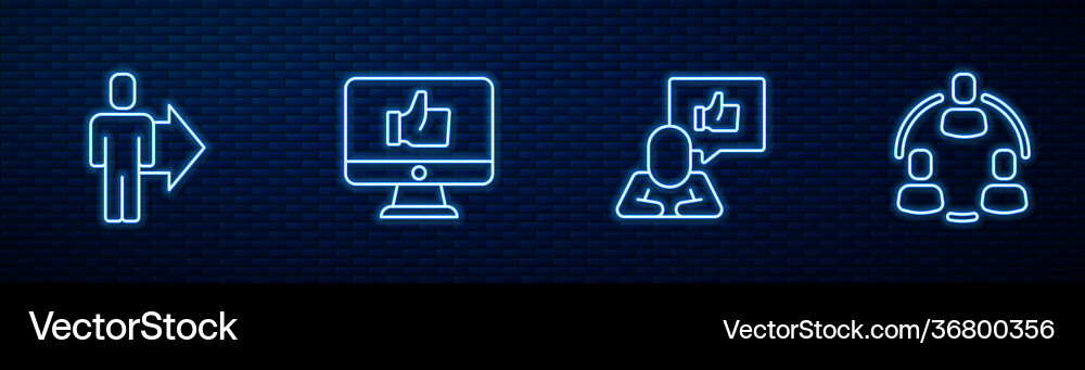 Set line hand like team leader and project Vector Image