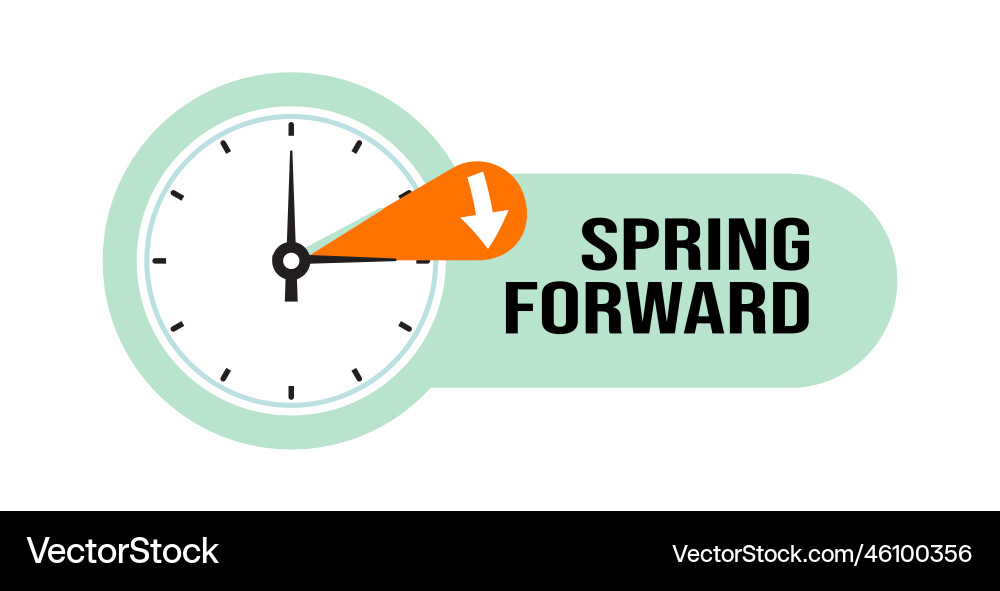 Spring forward web banner daylight saving time Vector Image