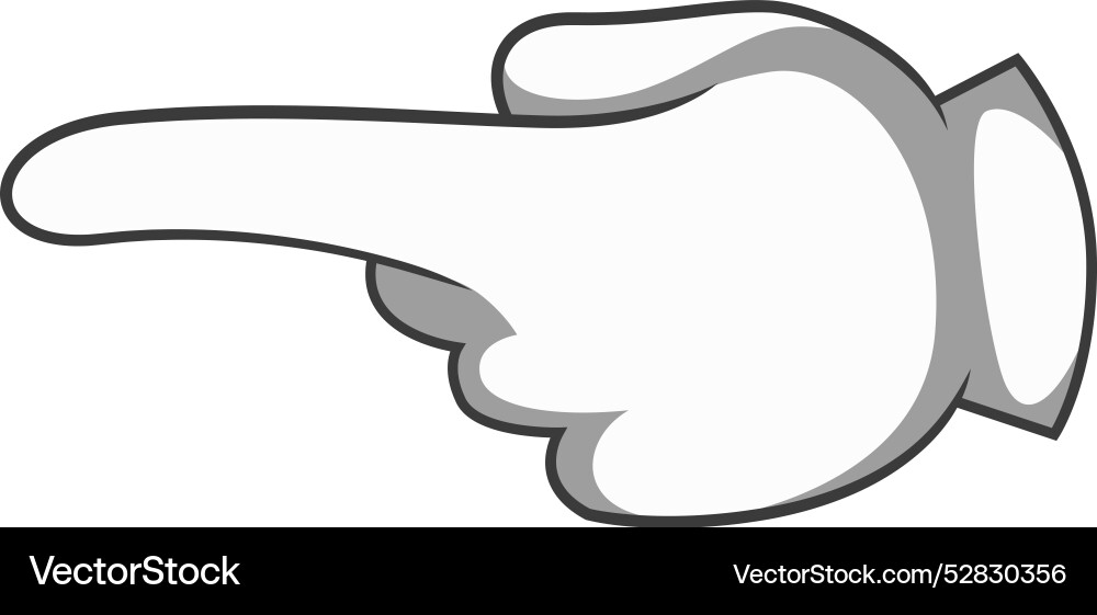 Zeigefinger Comic Ikone Cartoon weißen Handschuh Zeigefinger Comic Ikone Cartoon weißen Handschuh vektorbild