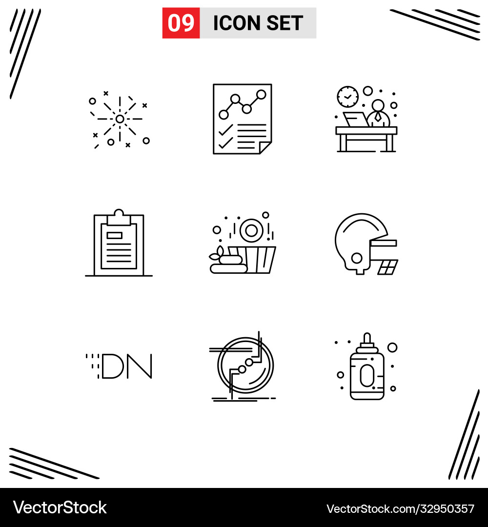 9 universal outlines set for web and mobile Vector Image