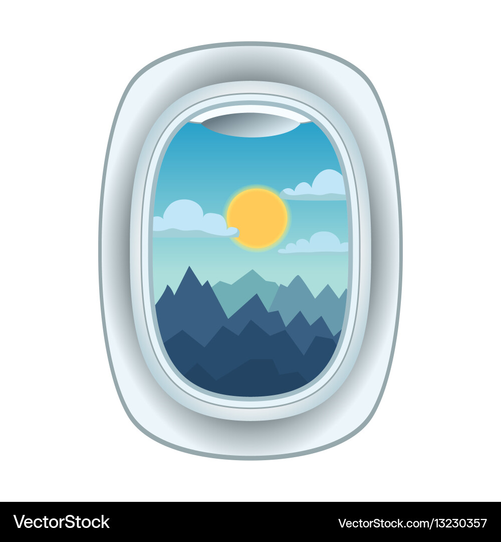 Airplane window view Vector Image